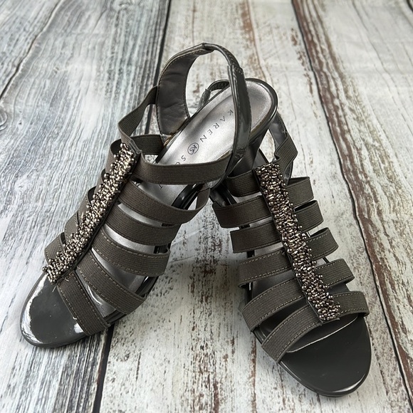 KAREN (KS) SCOTT NEEMA Gray Womens Beaded Strapped Shoe 6M - Picture 5 of 9